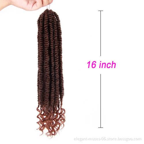 24 strands 16inches Twist Curly hair extension braids colored dreadlocks crochet braid hair Synthetic hair bulk passion tw
